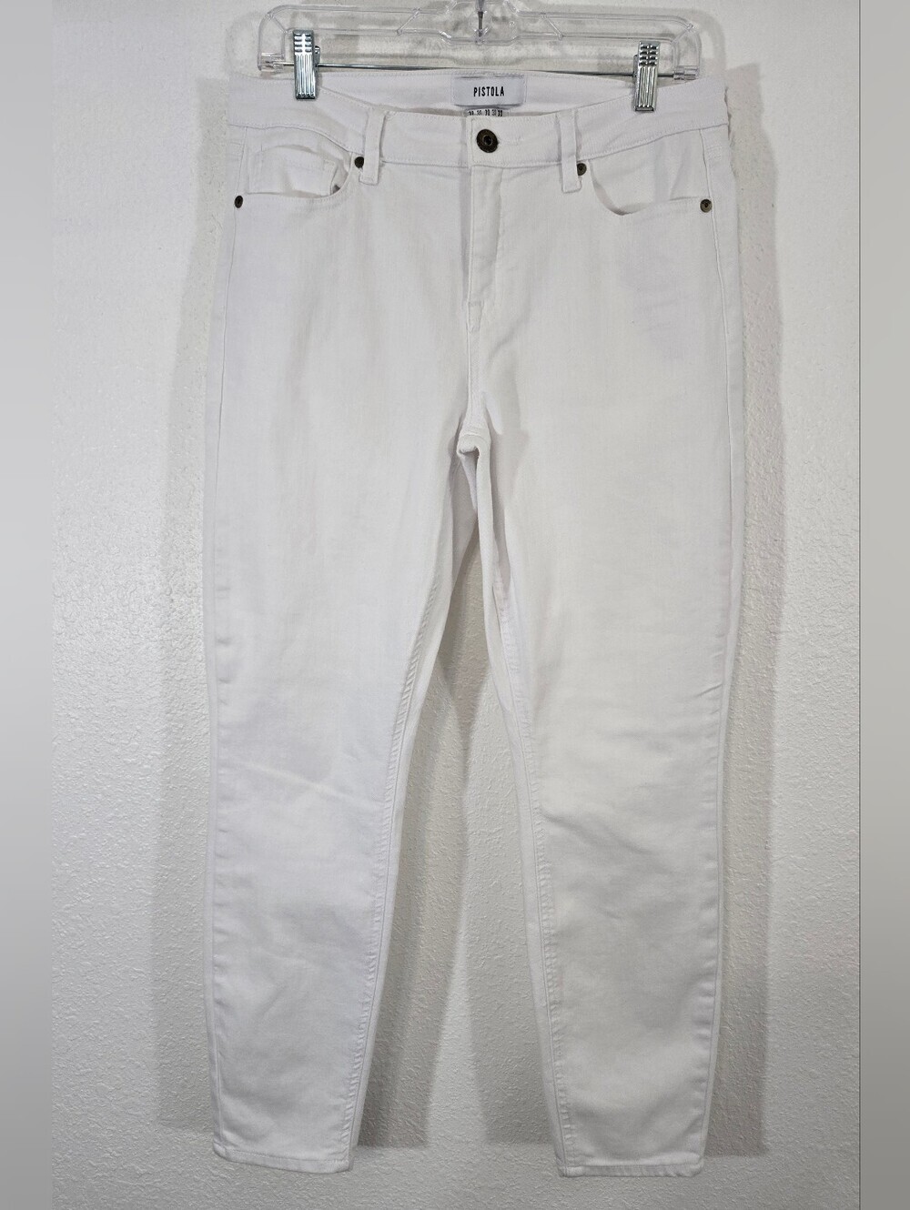 Pistola White Skinny Jeans Stretch Comfy Coastal Chic Neutral Versatile, size 30
